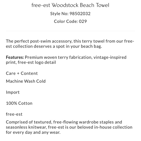 Free People Free-est Woodstock Beach Towel - Picture 3 of 4